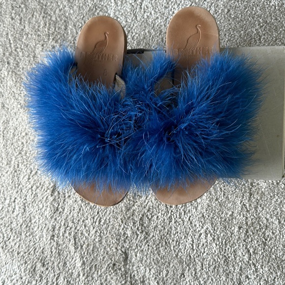 Brother Vellies Shoes Brother Vellies Signature Marabou Lamu Sandal